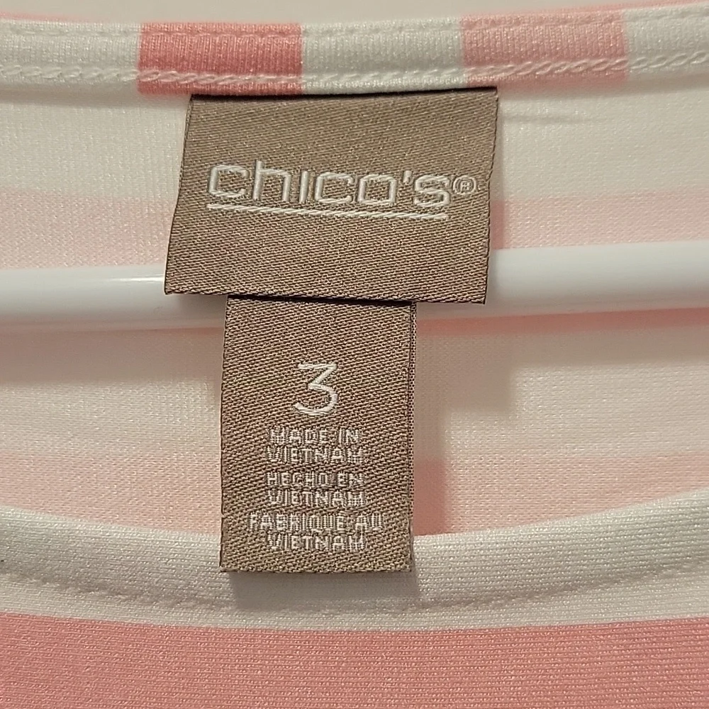 Like new, worn once, dry cleaned top. Chico's brand, variegated pink colors - Picture 3 of 5